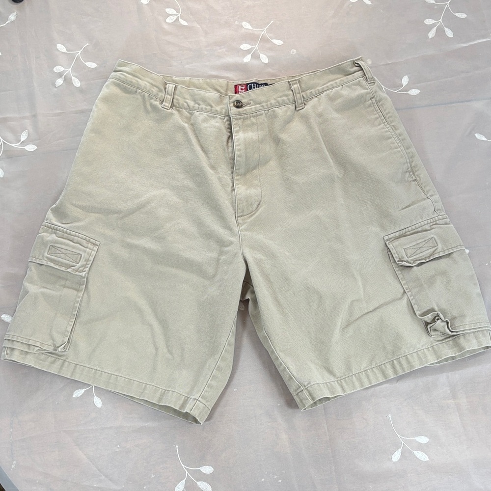 Chaps Ralph Lauren Men's Khaki Cargo Shorts %100 Cotton Size W36 Vintage